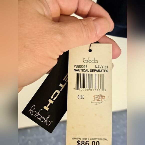 Rafaella Nautical blue blazer suit jacket size 12 petite NWT - Picture 2 of 6